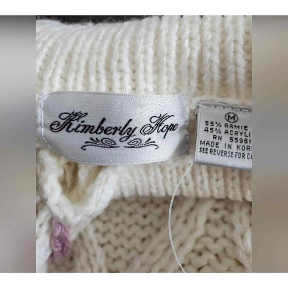 Kimberly Hope NWT Vintage 90's Boho Chic Floral Embroidered Sweater Size M - Picture 7 of 12